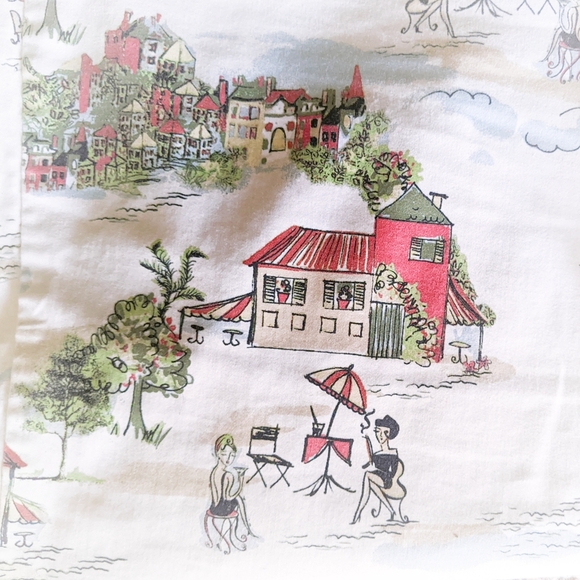 Chico's Vintage Cream Scenic Print Lightweight Capri Pants Size 2 (L) - Picture 4 of 5